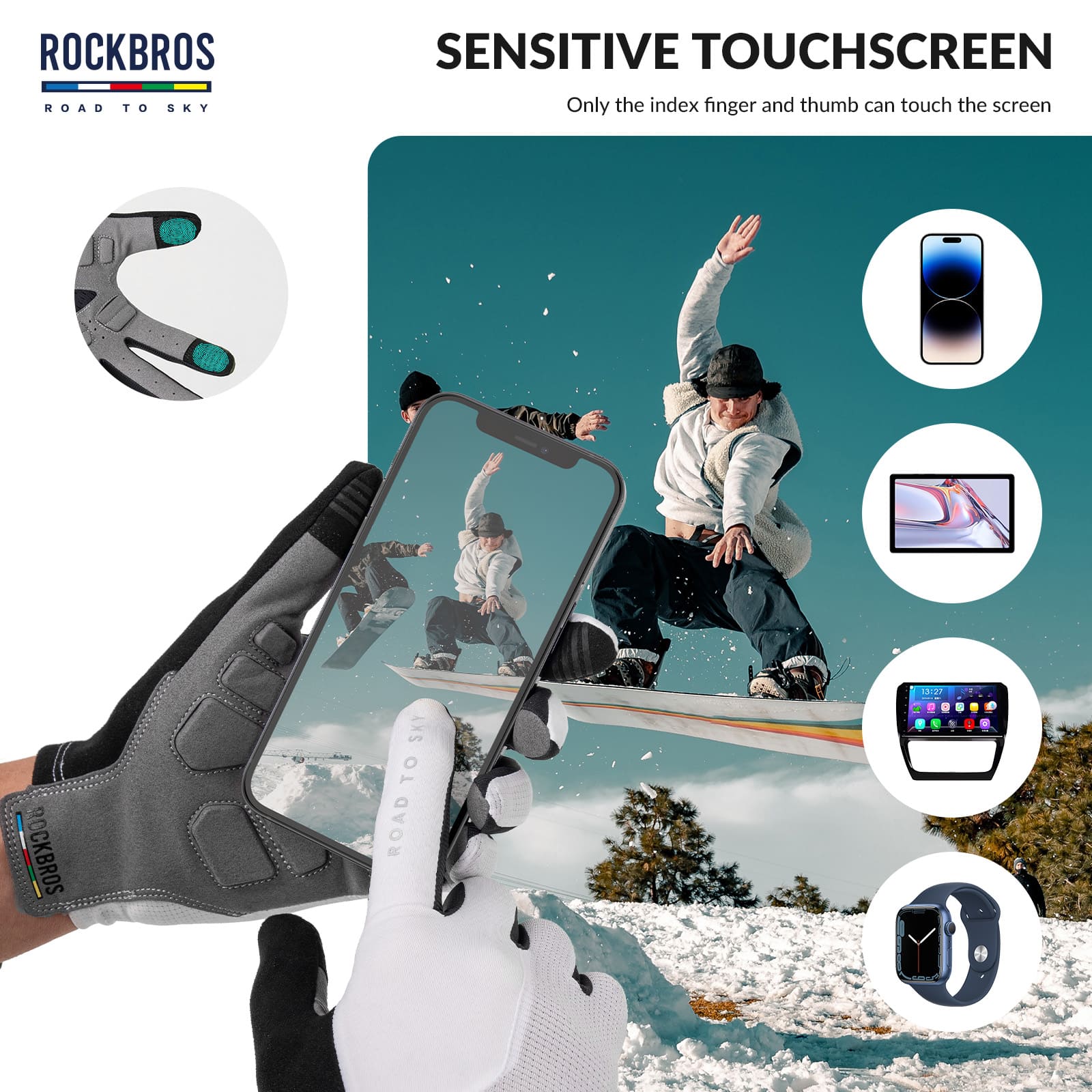 ROAD TO SKY Breathable Anti-Slip Full Finger Cycling Gloves - Image 14