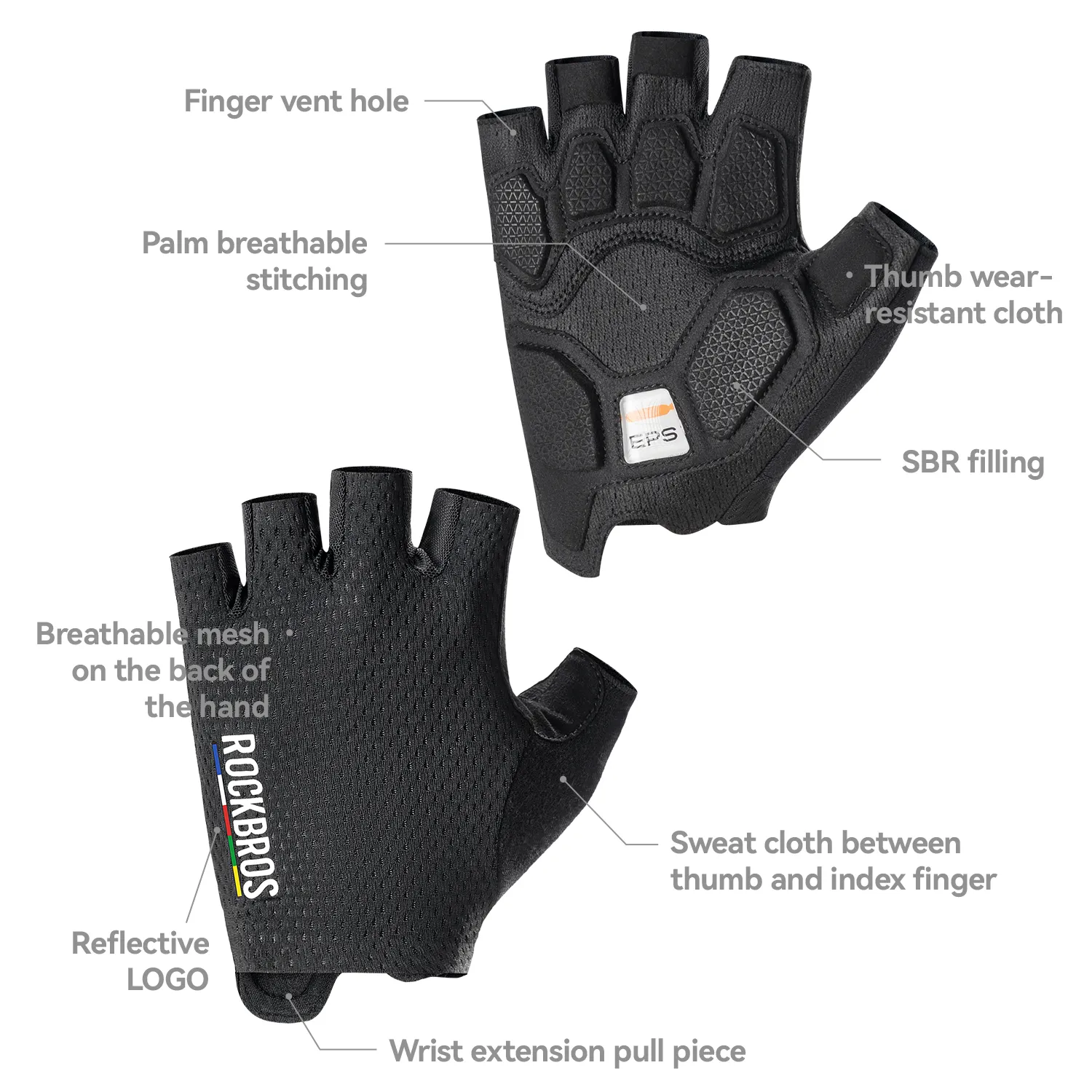 ROAD TO SKY EPS Short Finger Cycling Gloves - Image 5