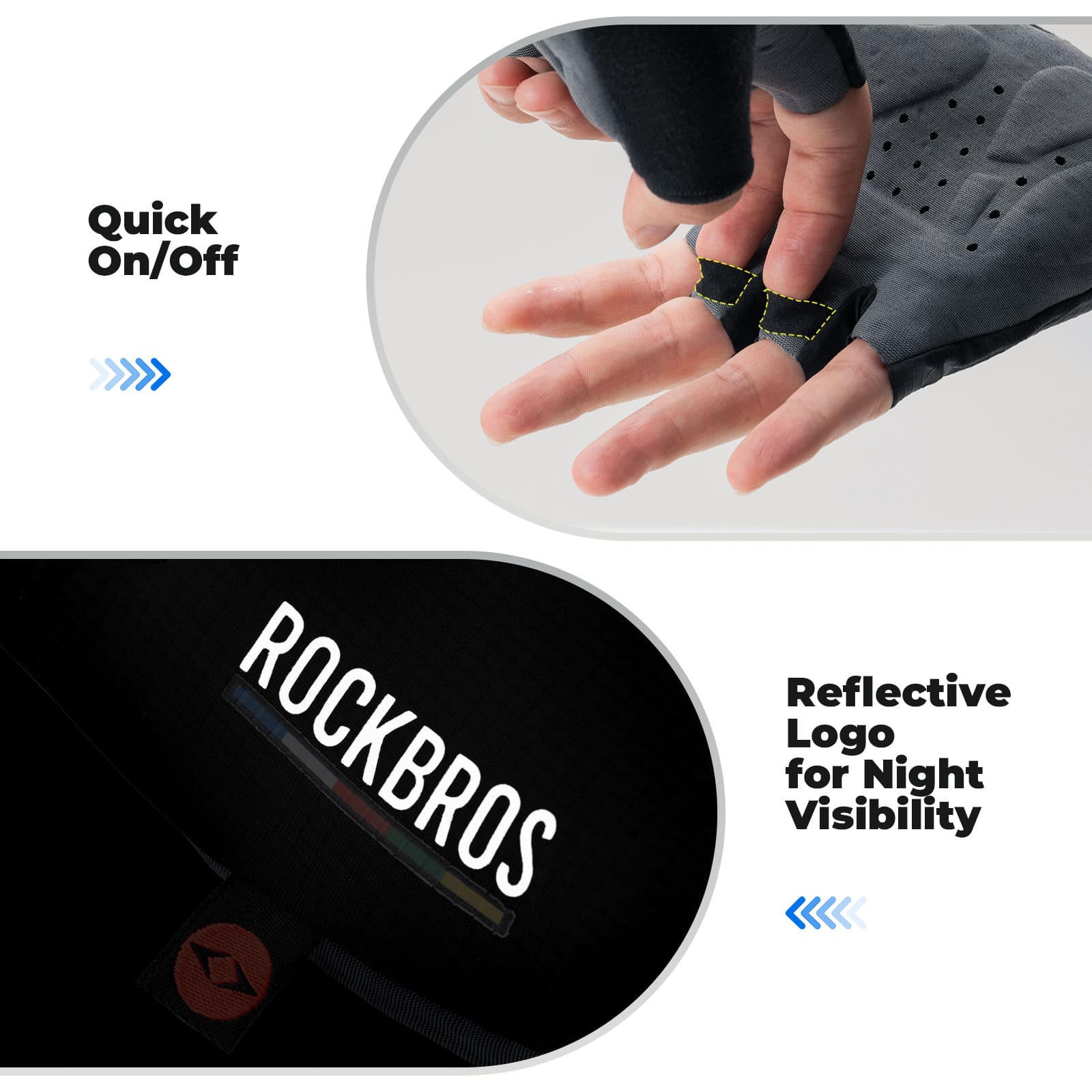 ROAD TO SKY Short Finger Mountain Cycling Gloves Dual - Image 4