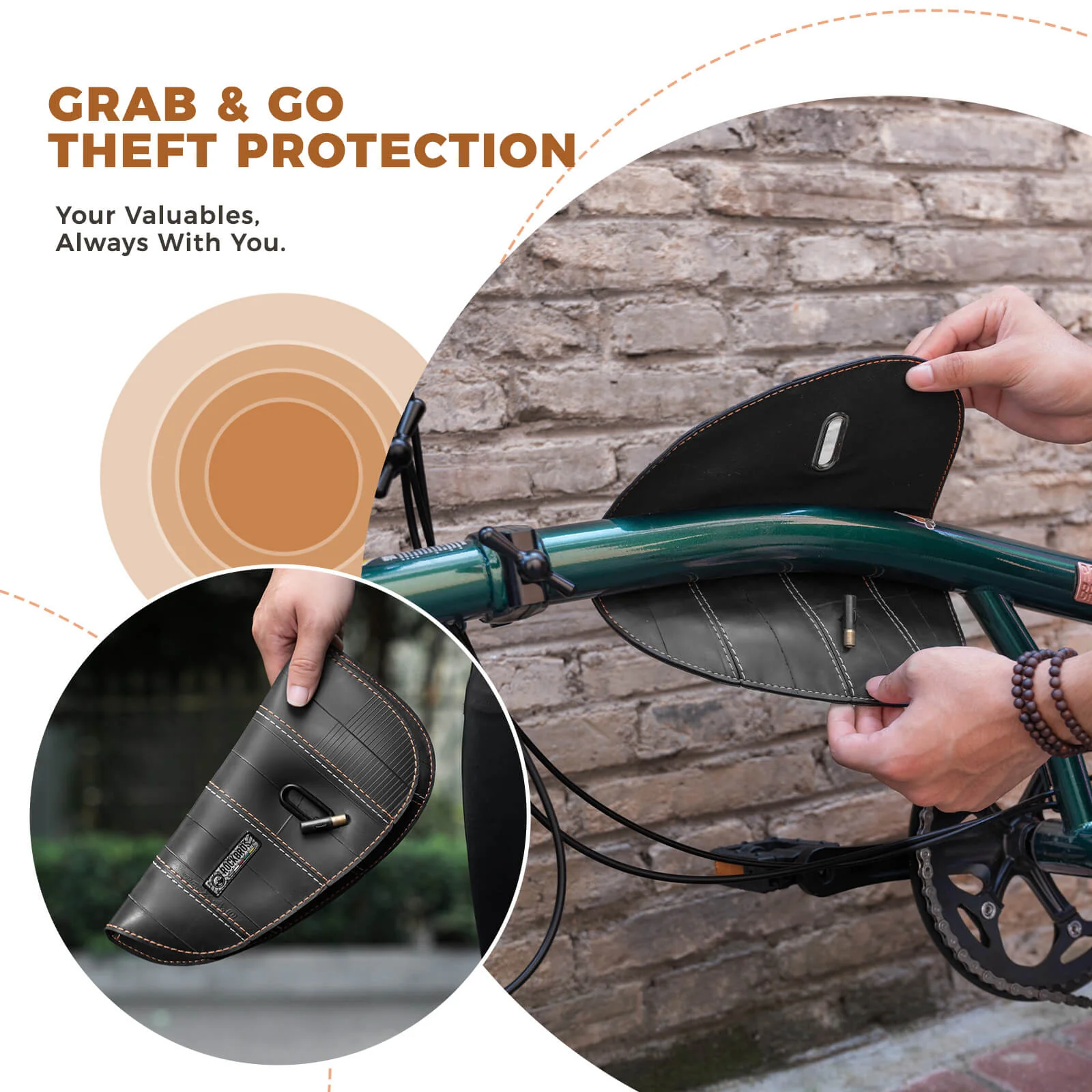 ROAD TO SKY Recycled Tire Bike Frame Bag - 0.5L - Image 7