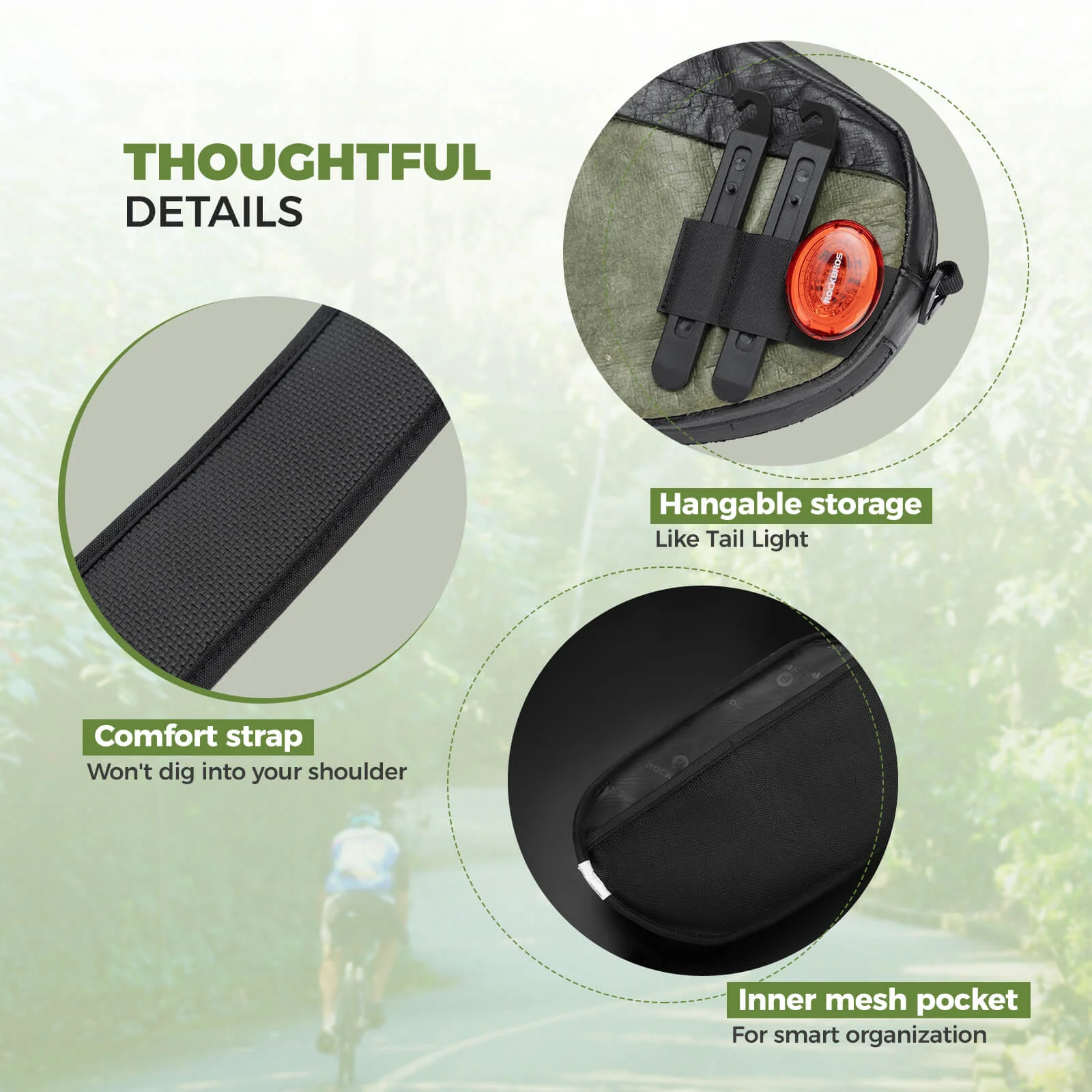 ROAD TO SKY Recycled Tire Bike Handlebar Bag - 2.5L - Image 7
