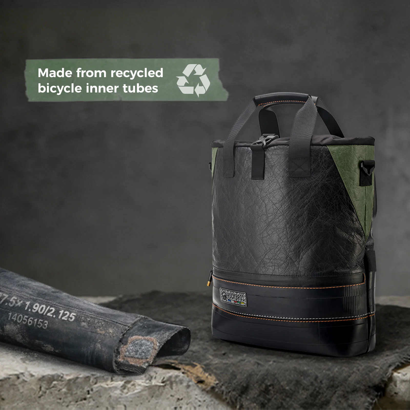 ROAD TO SKY Recycled Tire Bike Panniers - 12L - Image 6