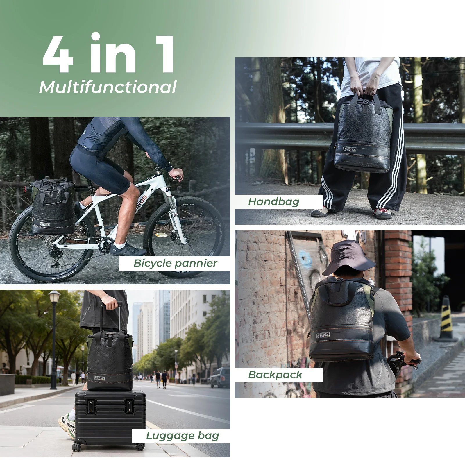 ROAD TO SKY Recycled Tire Bike Panniers - 12L - Image 9