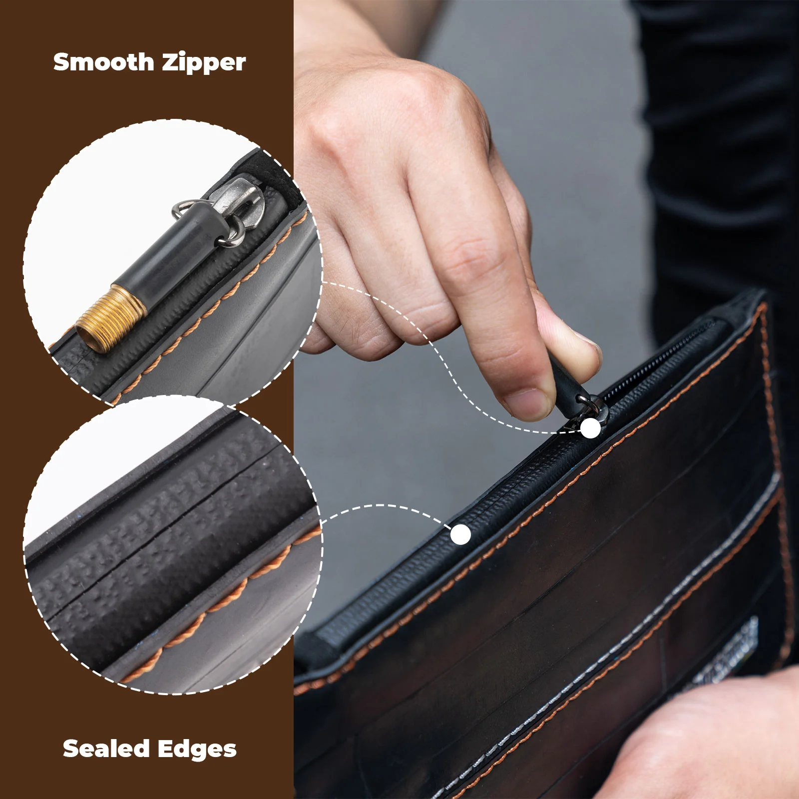 ROAD TO SKY Recycled Tire Bike Wallet - 0.7L - Image 6
