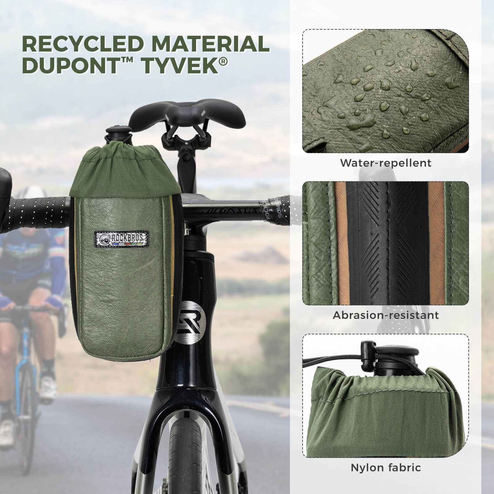 ROAD TO SKY Recycled Tire Bike Water Bottle Bag - 0.8L - Image 4