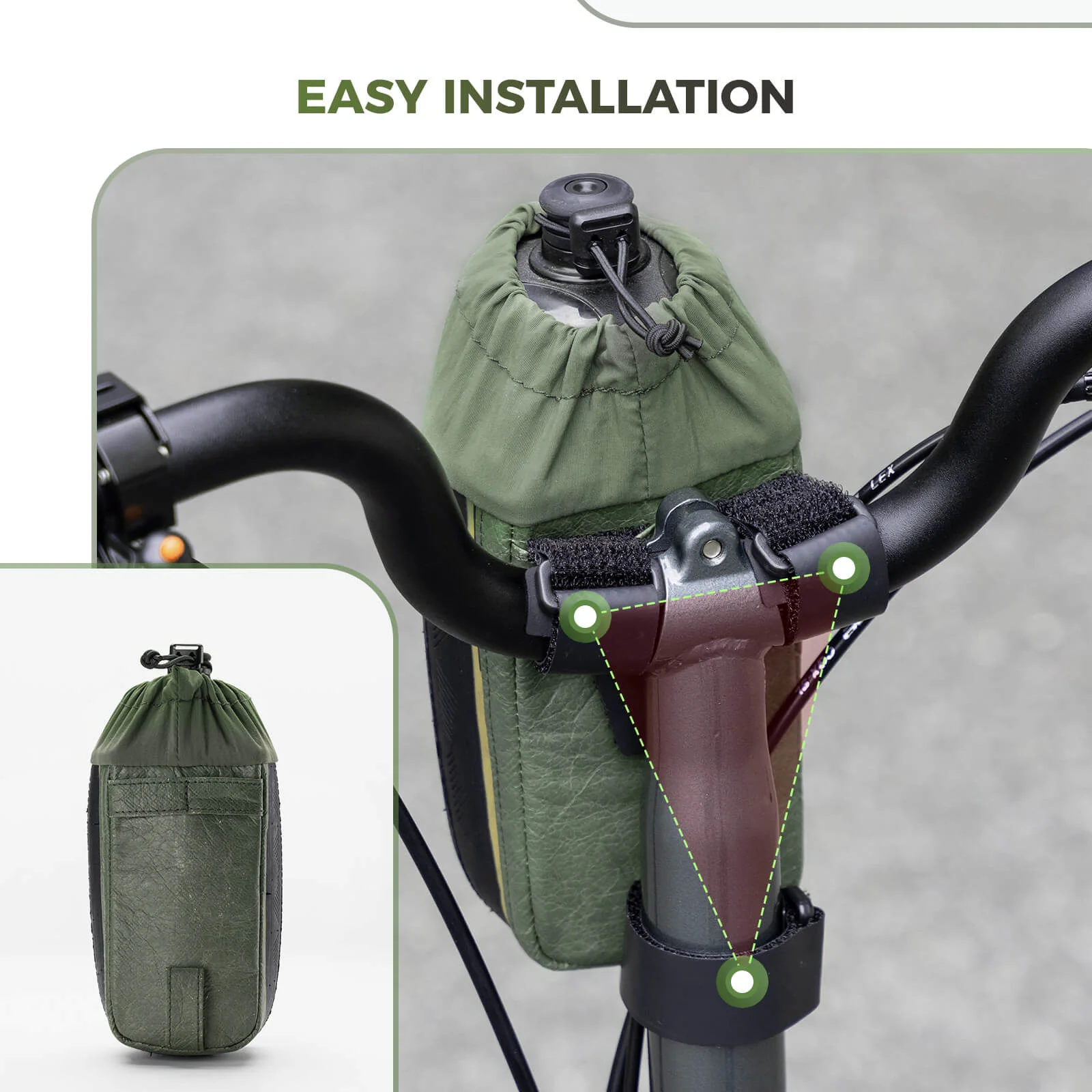 ROAD TO SKY Recycled Tire Bike Water Bottle Bag - 0.8L - Image 9