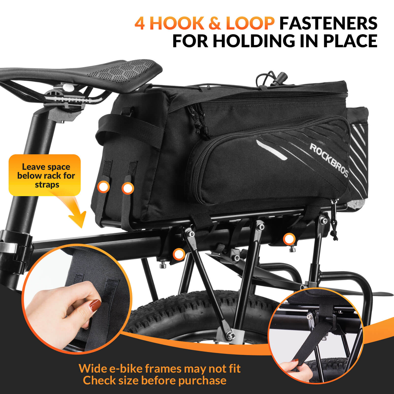 ROCKBROS 12L Bike Rack Bag with Rain Cover - Image 5
