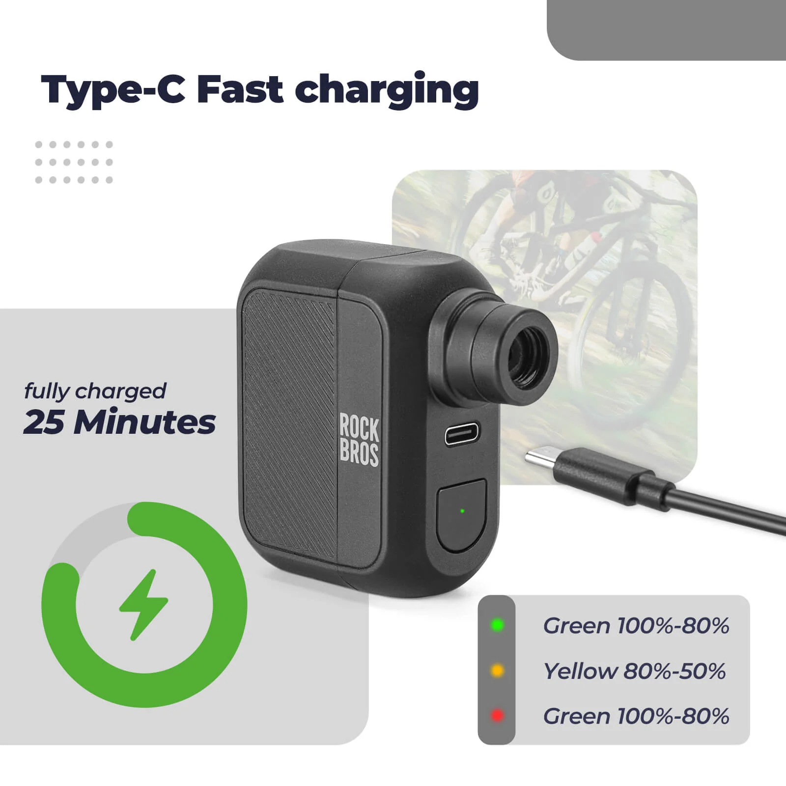AS110 Mini Electric Air Pump – 100PSI Portable Bike Pump - Image 4