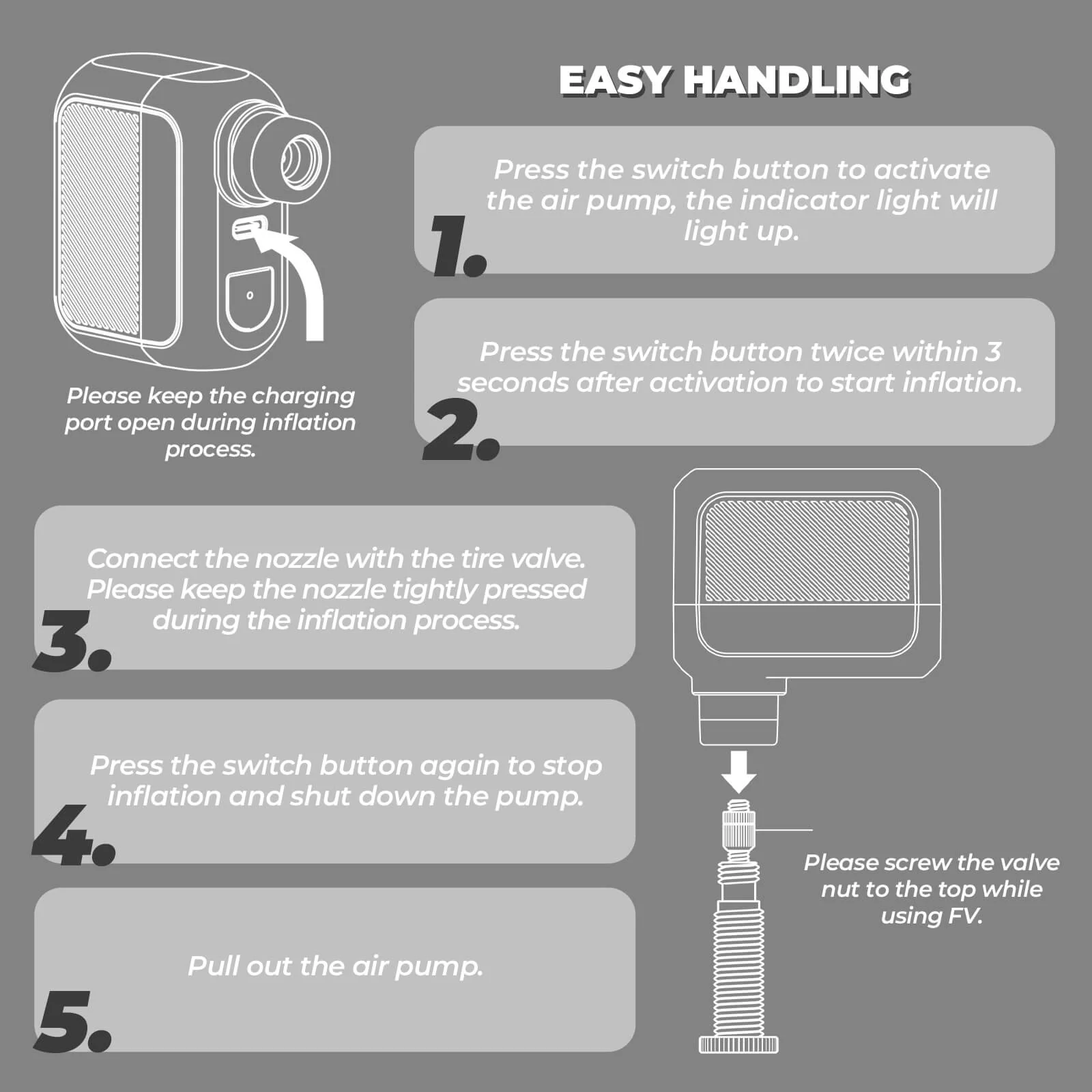 AS110 Mini Electric Air Pump – 100PSI Portable Bike Pump - Image 6