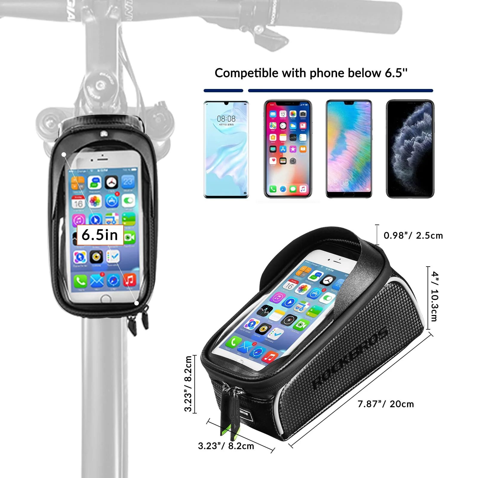 ROCKBROS Bike Phone Front Frame Bag Waterproof - Image 5