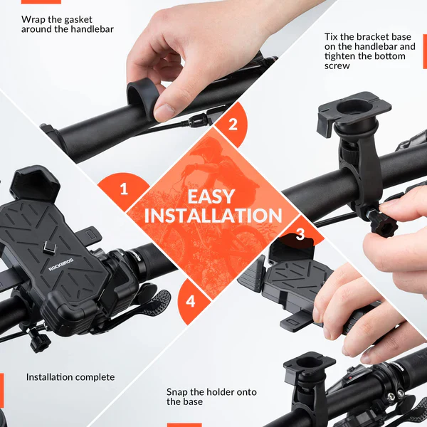 ROCKBROS Bike Phone Holder Mount Clamp 360 Rotatable Motorcycle Mount - Image 5