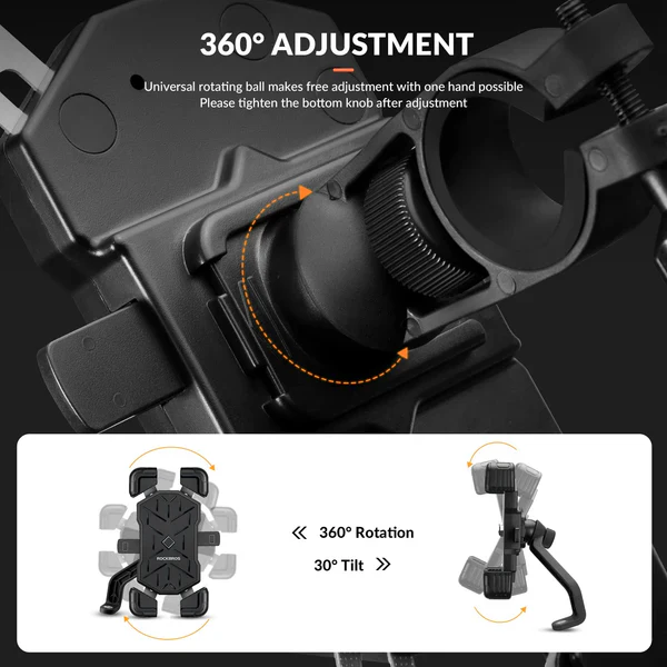 ROCKBROS Bike Phone Holder Mount Clamp 360 Rotatable Motorcycle Mount - Image 6