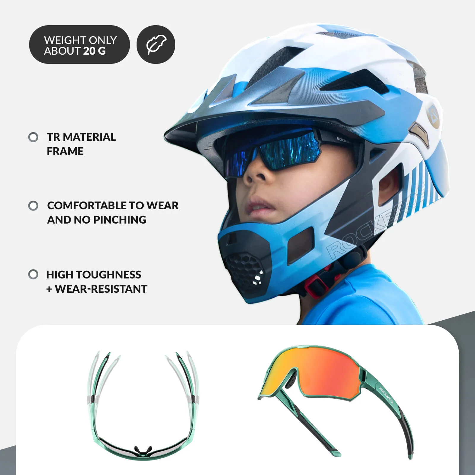 ROCKBROS Kids Polarized Cycling Sunglasses UV400 Bike Glasses - Image 13