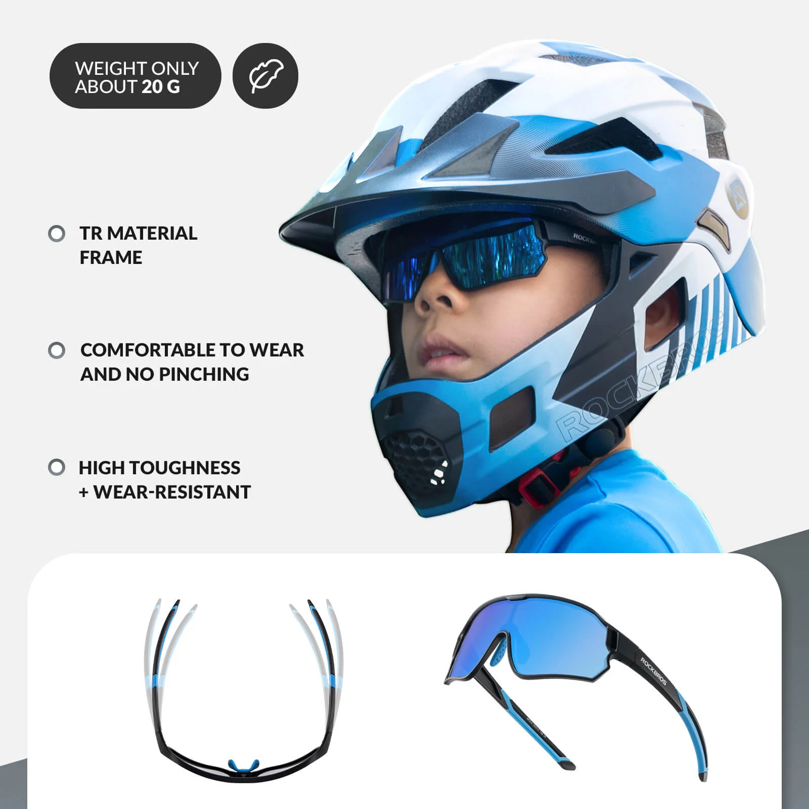 ROCKBROS Kids Polarized Cycling Sunglasses UV400 Bike Glasses - Image 14