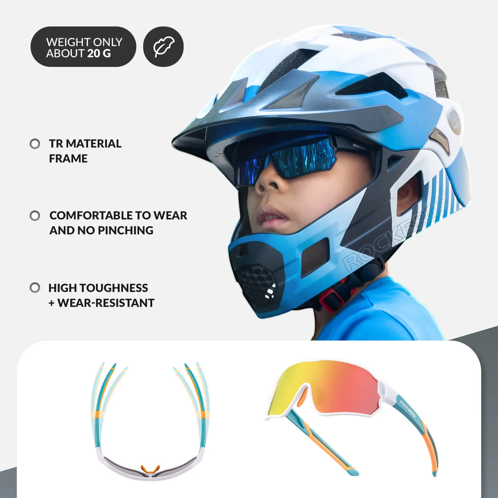 ROCKBROS Kids Polarized Cycling Sunglasses UV400 Bike Glasses - Image 15