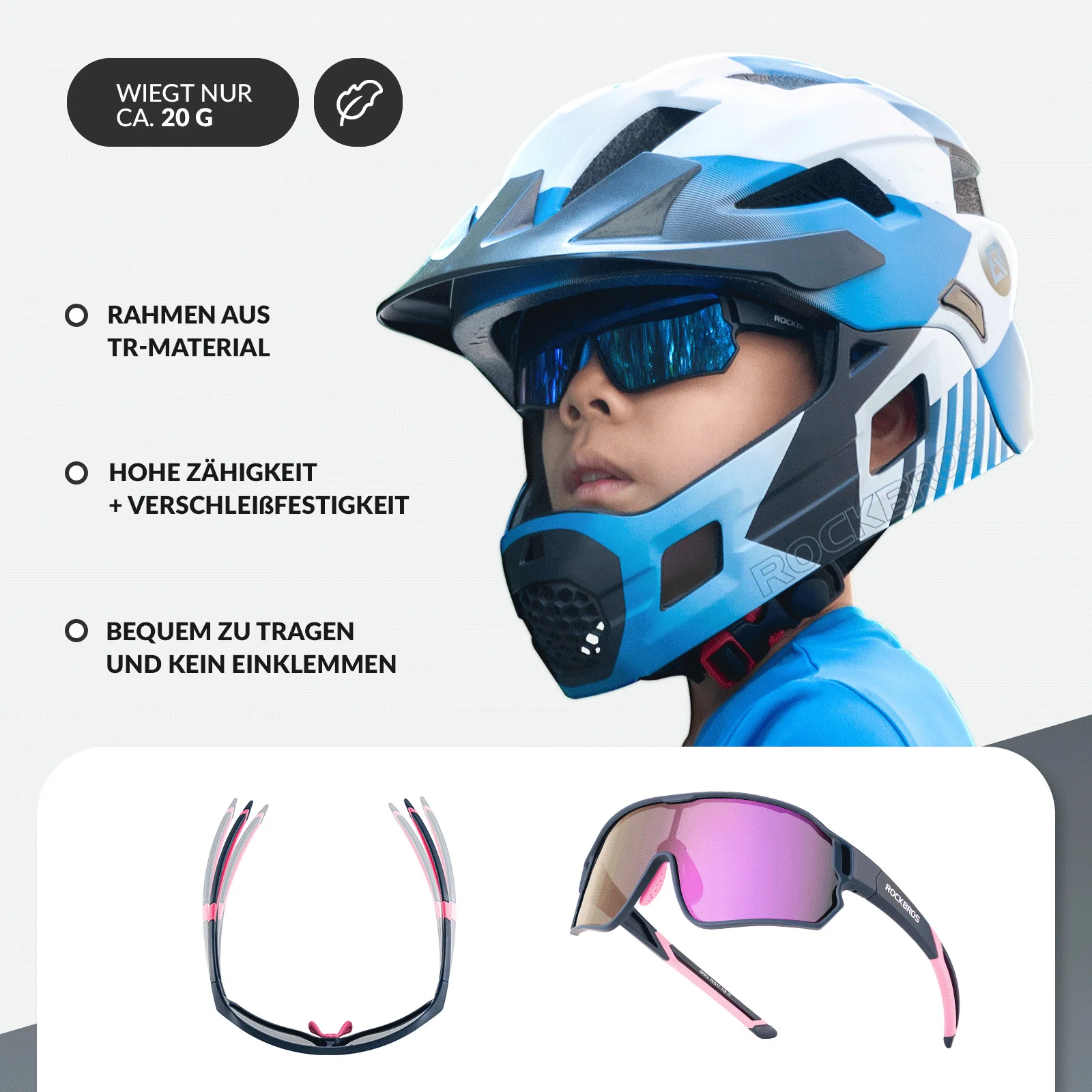 ROCKBROS Kids Polarized Cycling Sunglasses UV400 Bike Glasses - Image 18