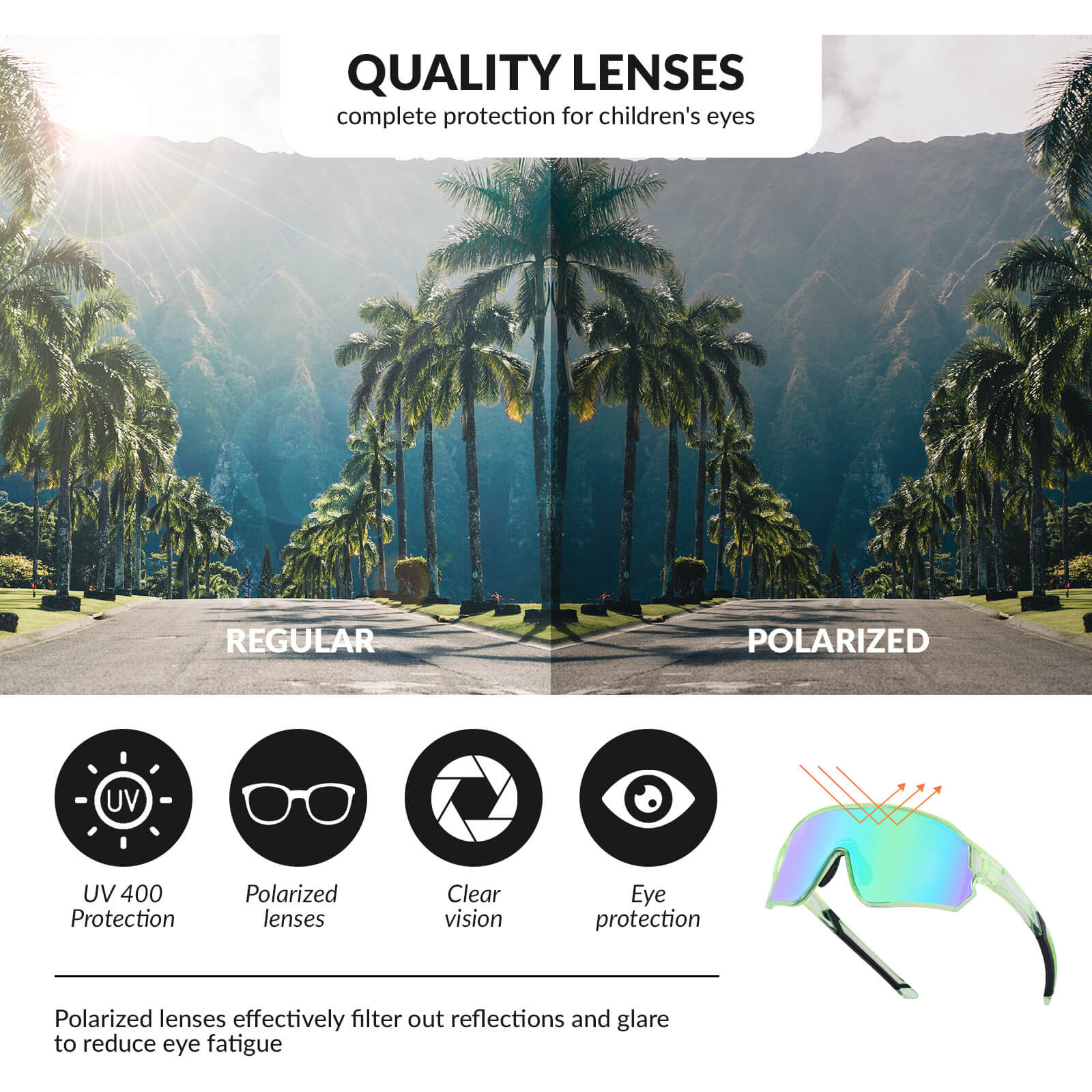 ROCKBROS Kids Polarized Cycling Sunglasses UV400 Bike Glasses - Image 26