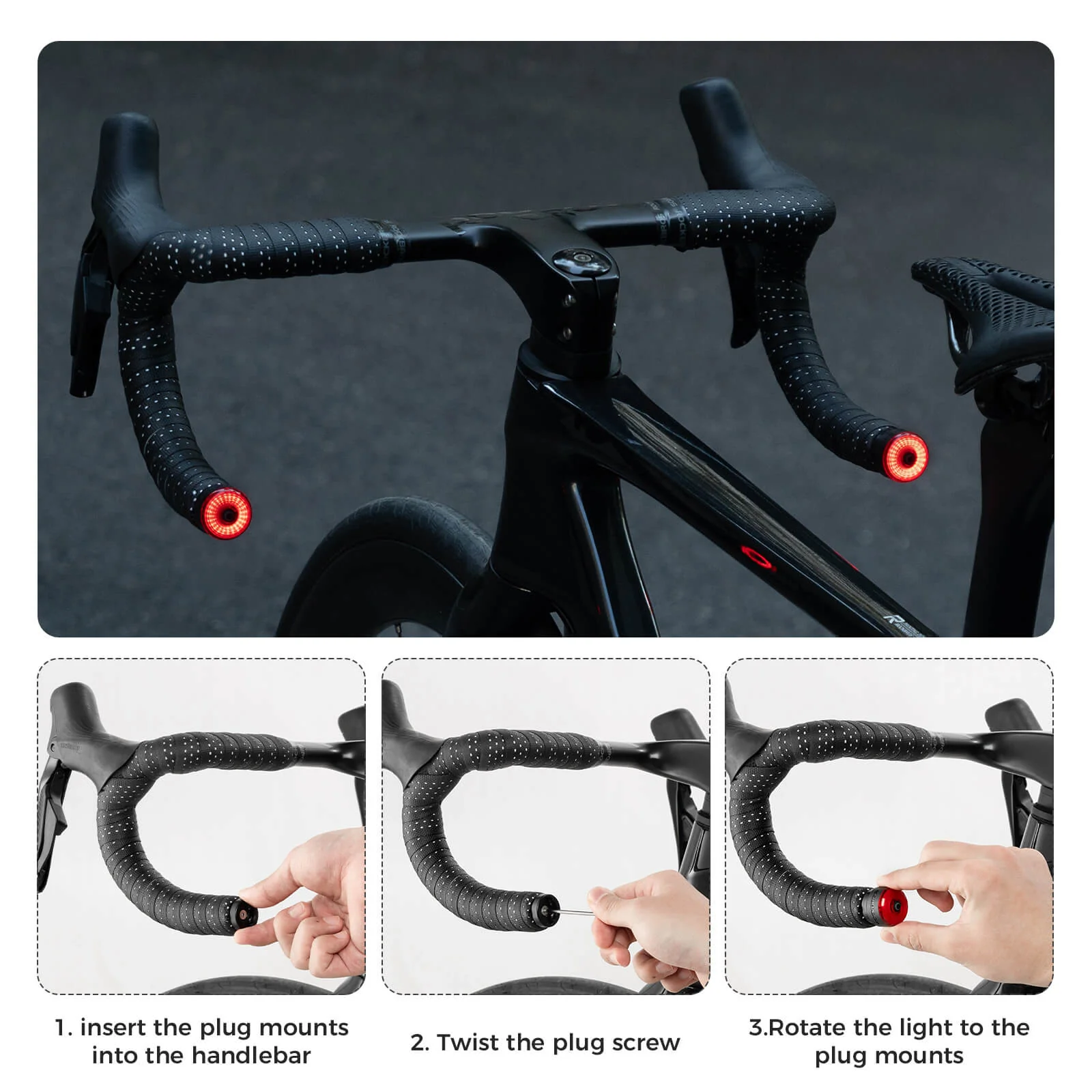 ROCKBROS R0 Smart Bike Rear or Handlebar End Light - Waterproof - Image 9