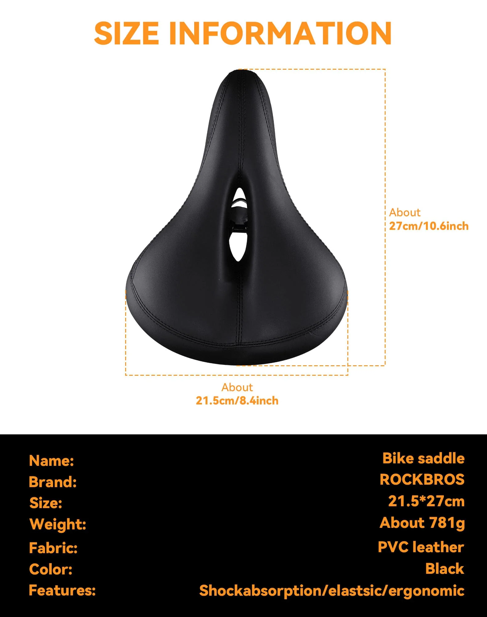 Comfort Bike Saddle with Rear Safety Light - Image 3