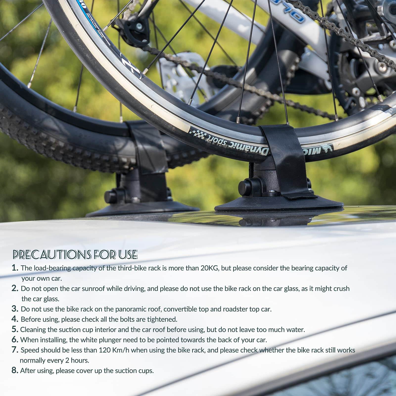 Suction Cup Bike Rack for Car Roof Quick Release Roof Mounted Carrier - Image 15