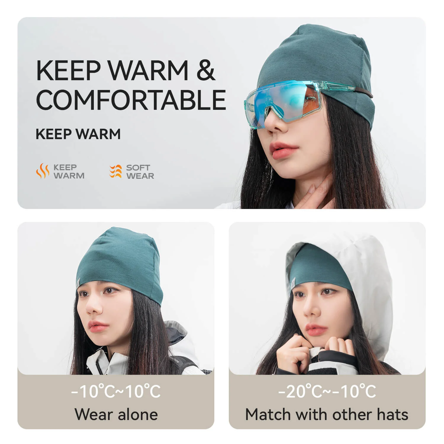 Tencel Merino Wool Thermal Skull Cap - Image 11
