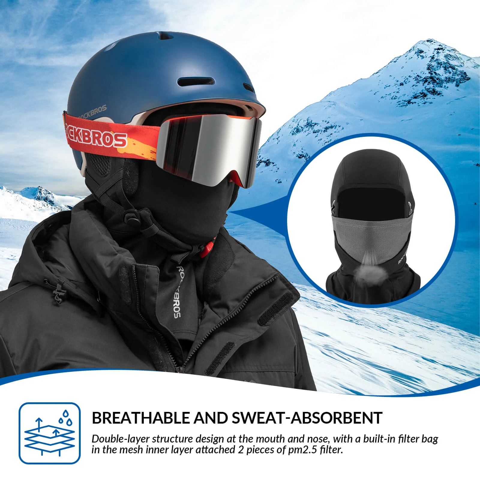 Thermal Ski Balaclava with Glasses Hole - Image 3