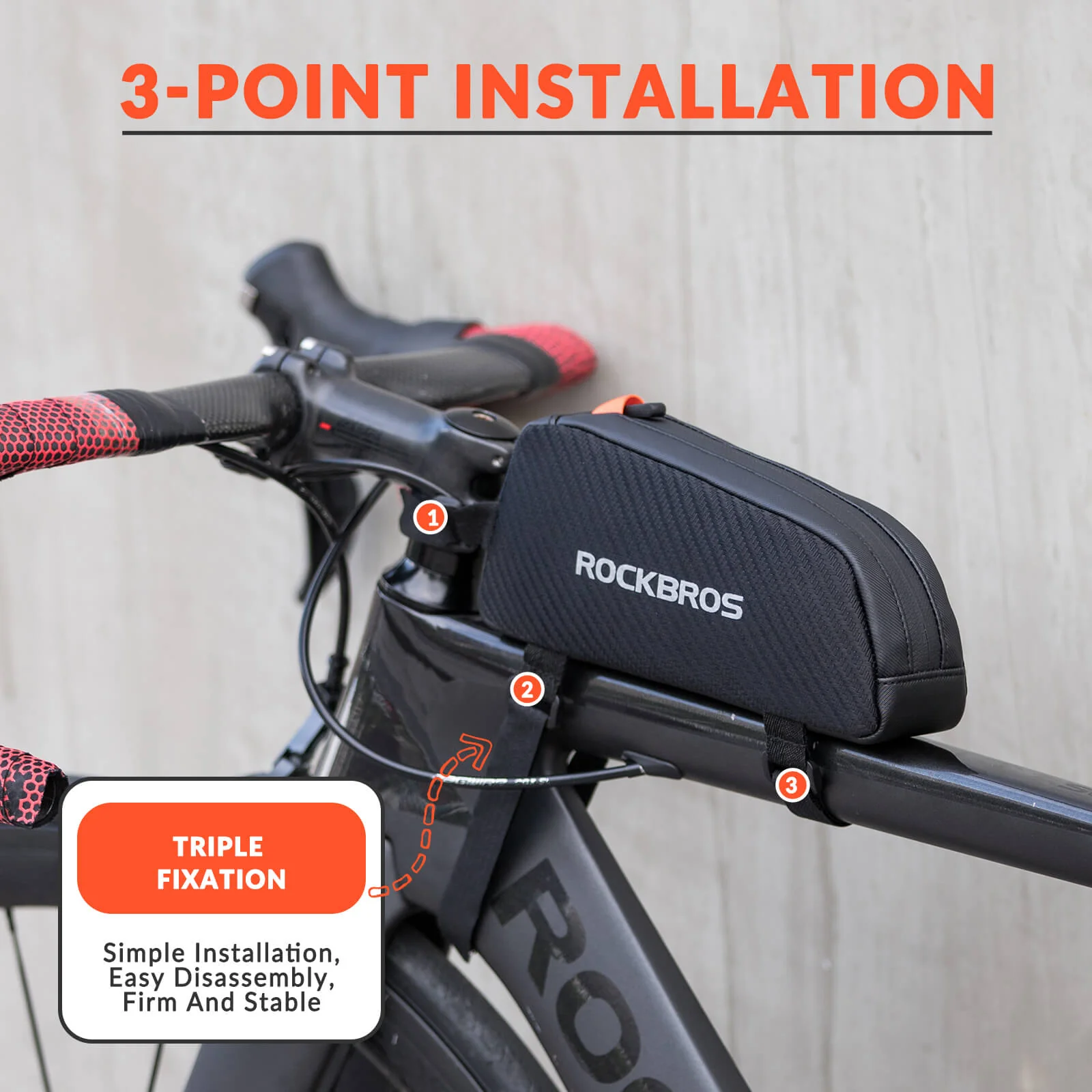 Top Tube Bike Bag with Side Drawstring - 1L - Image 7