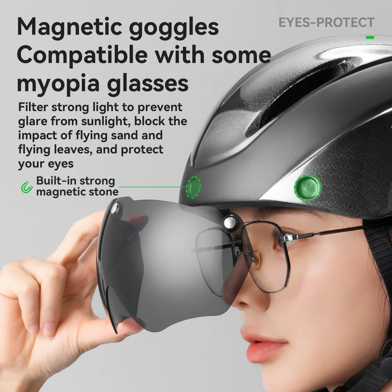 Trussier Magnetic Goggles Bike Helmet - Image 9