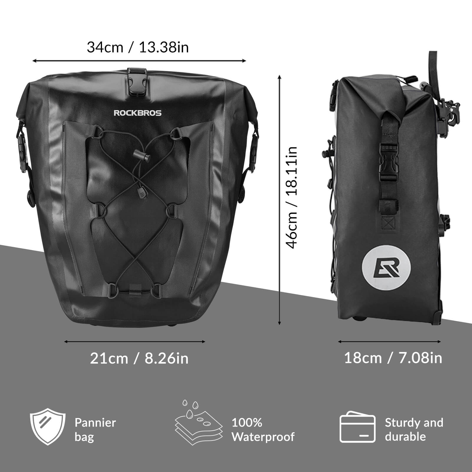 Waterproof Bike Pannier - 27L - Image 7