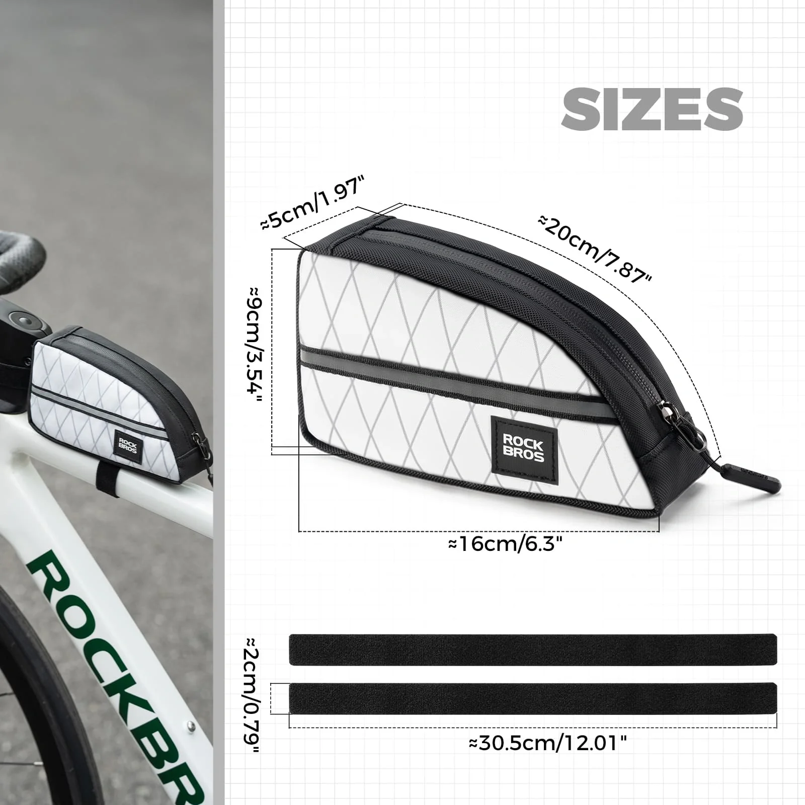 Waterproof Bike Top Tube Bag Nylon Frame 0.9L - Image 2