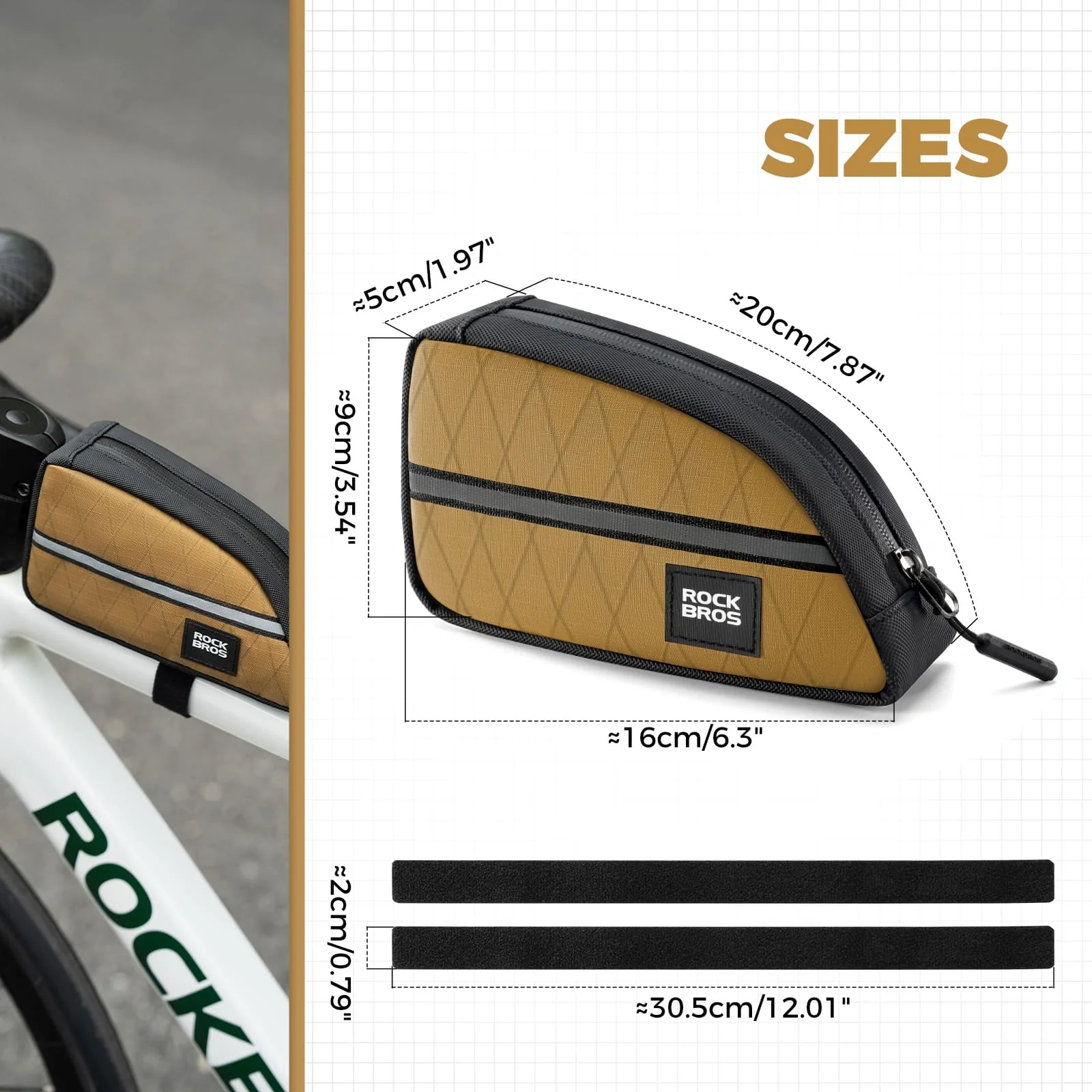 Waterproof Bike Top Tube Bag Nylon Frame 0.9L - Image 26