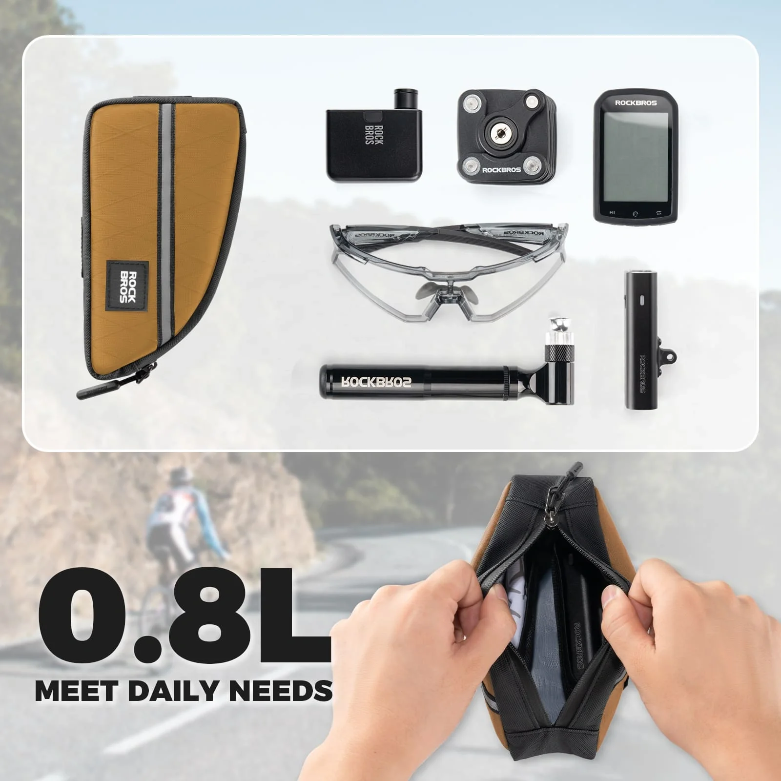 Waterproof Bike Top Tube Bag Nylon Frame 0.9L - Image 27