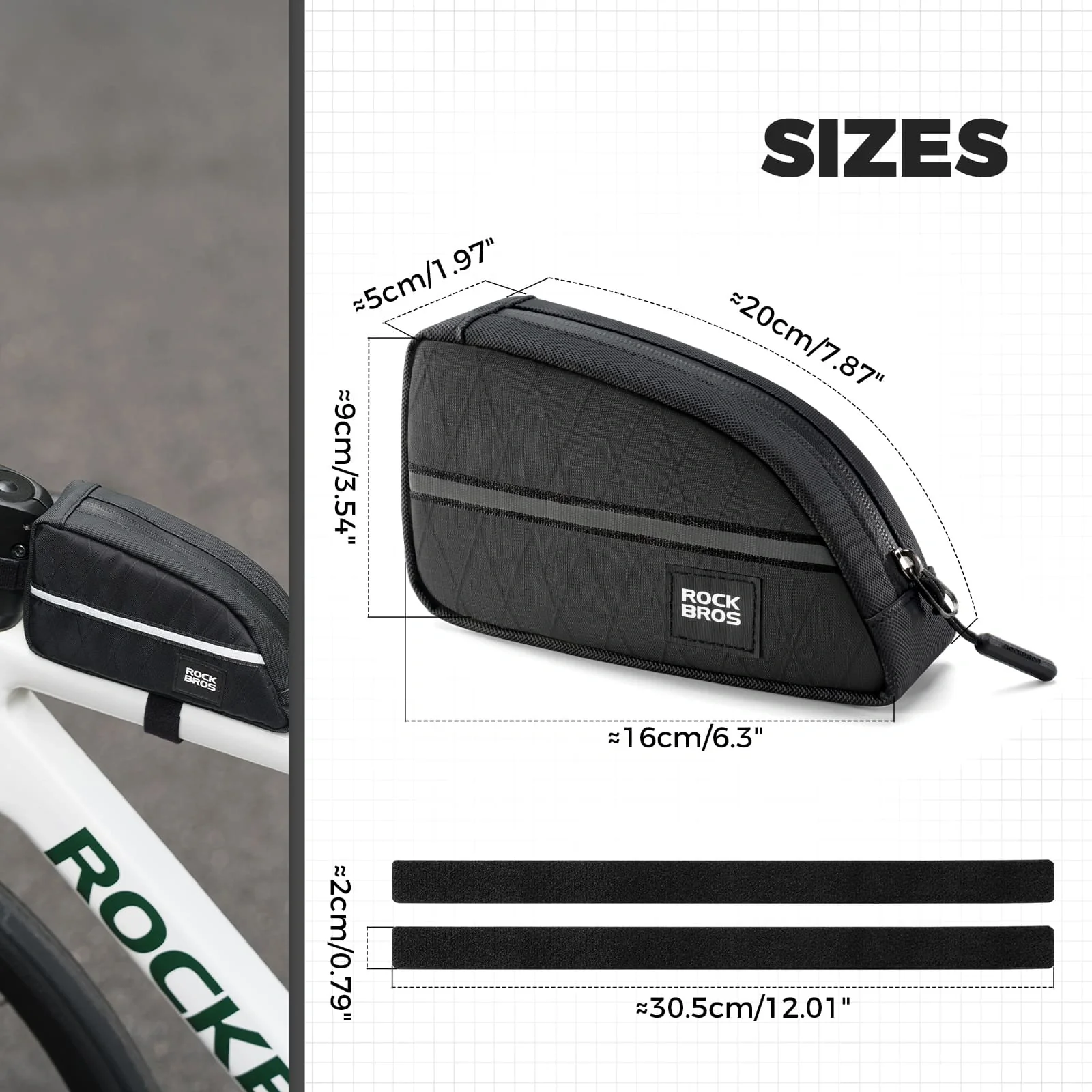 Waterproof Bike Top Tube Bag Nylon Frame 0.9L - Image 8