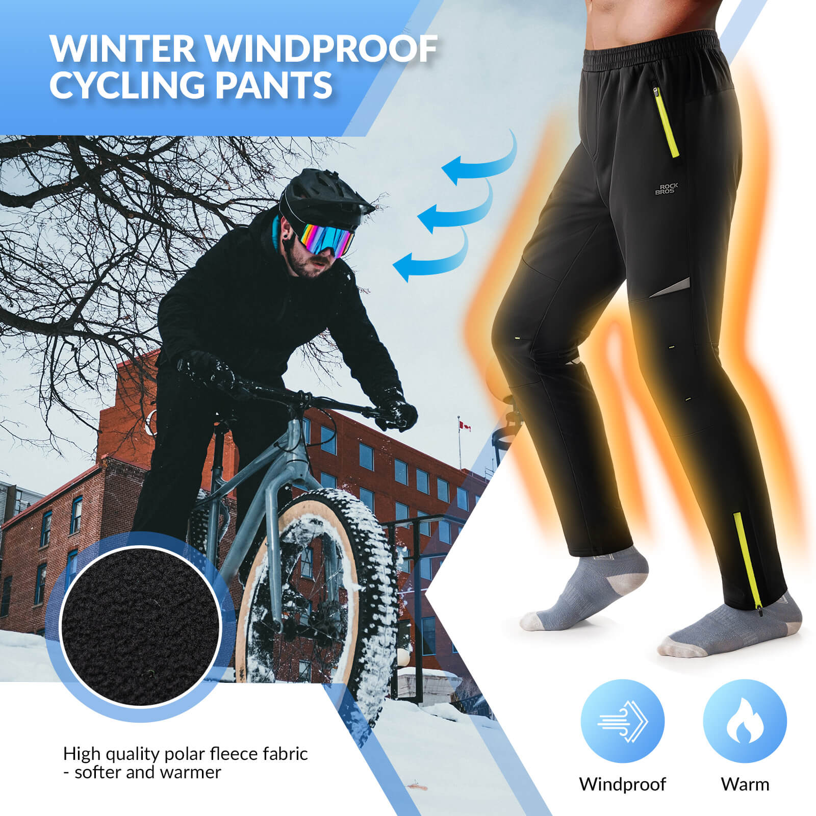 Unisex Windproof Thermal Cycling Pants - Image 3